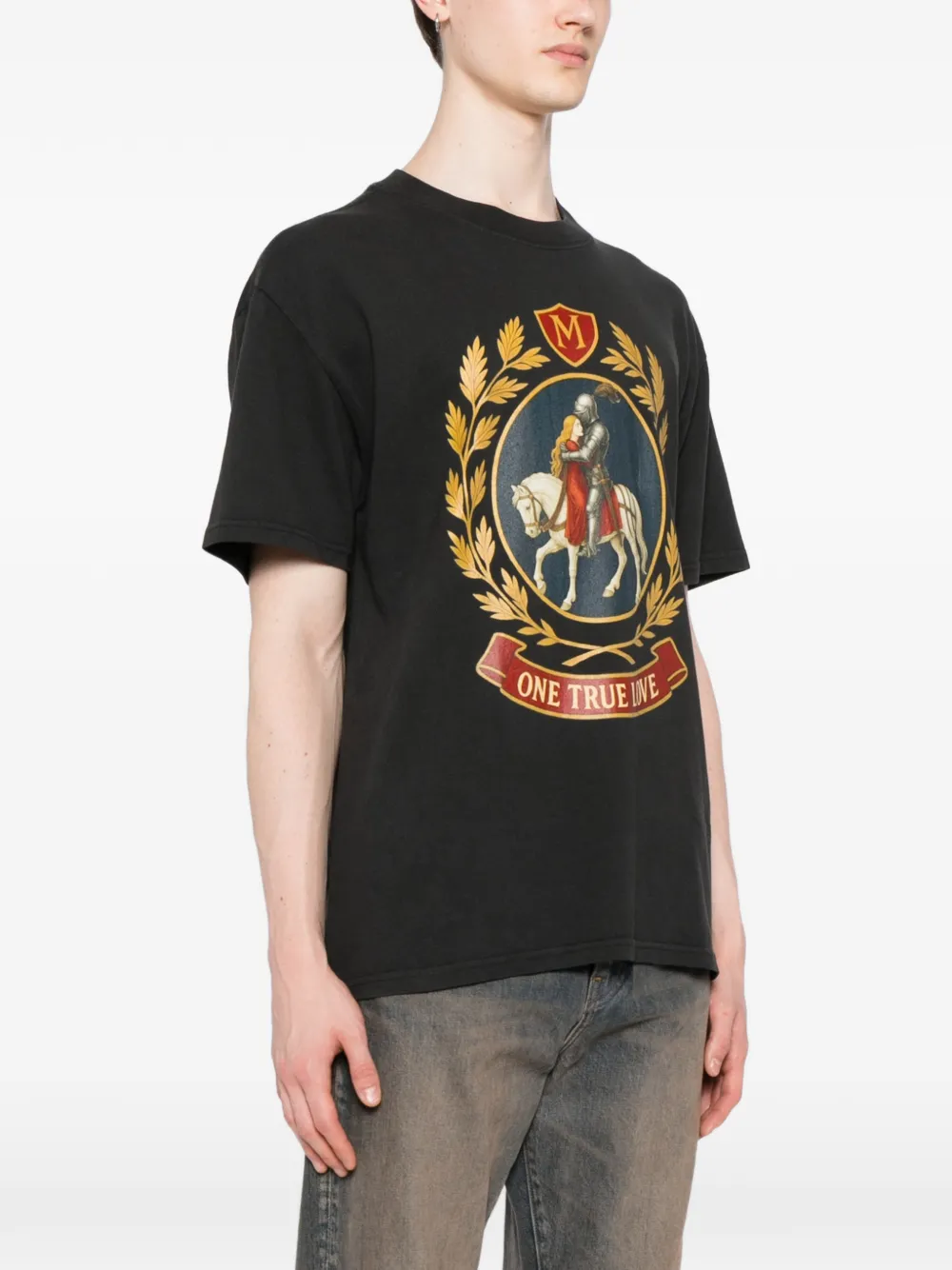  Melt Cotton Printed T-shirt - Black 