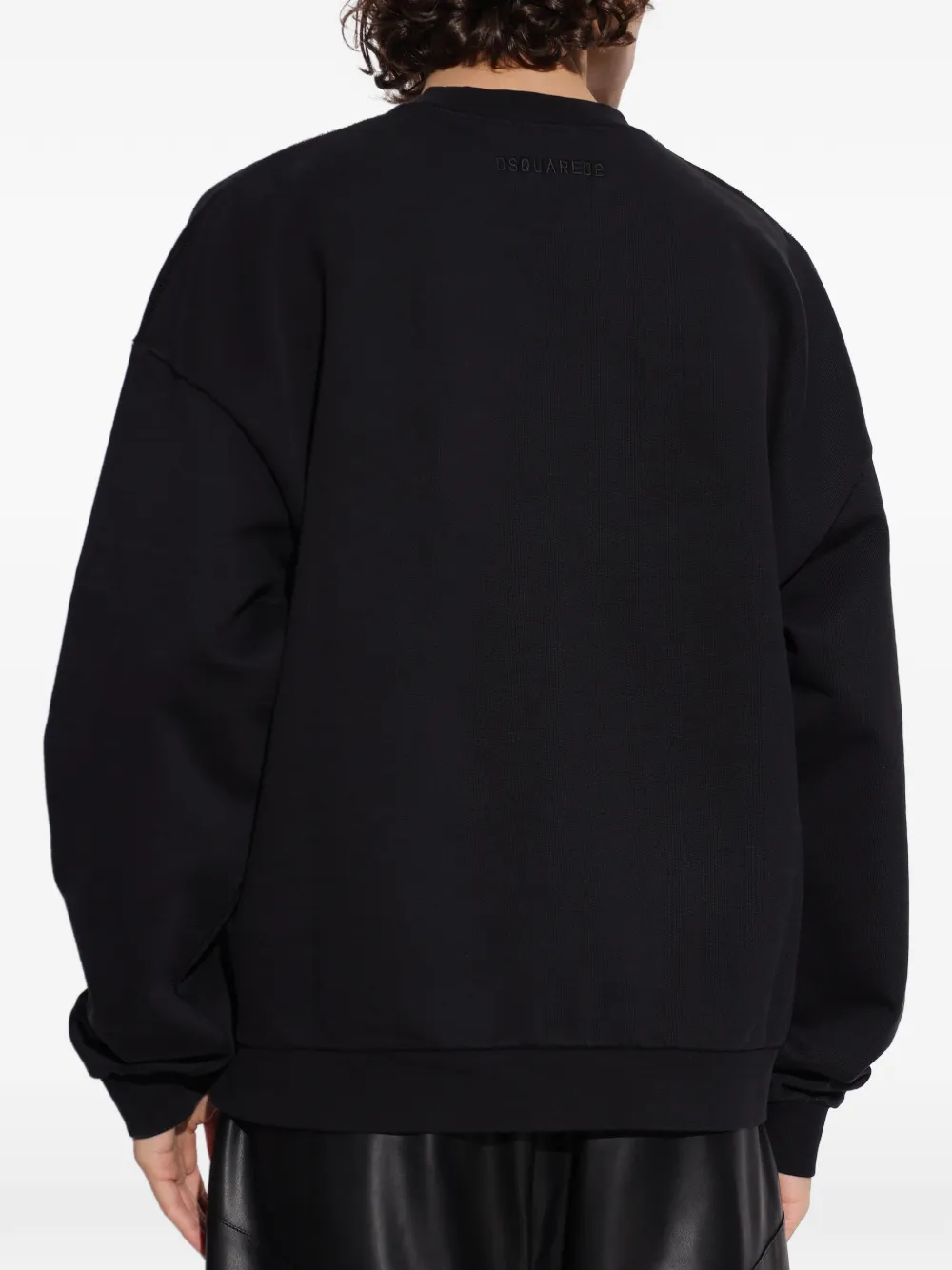 DSQUARED2 Rebels sweater met zak Zwart