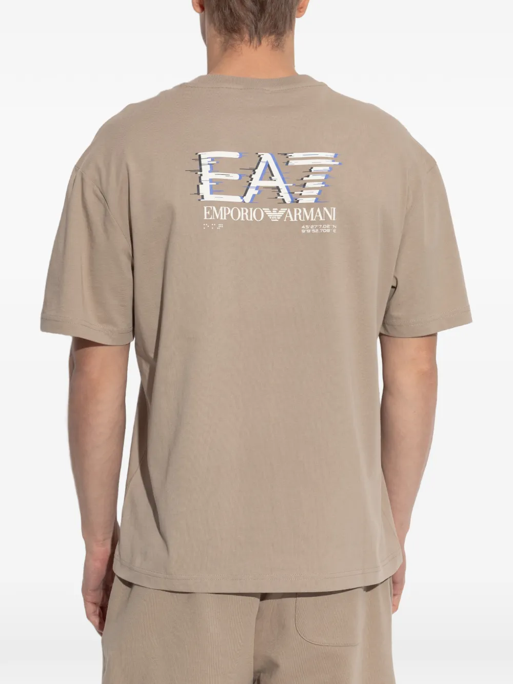 Ea7 Emporio Armani T-shirt met logo Beige