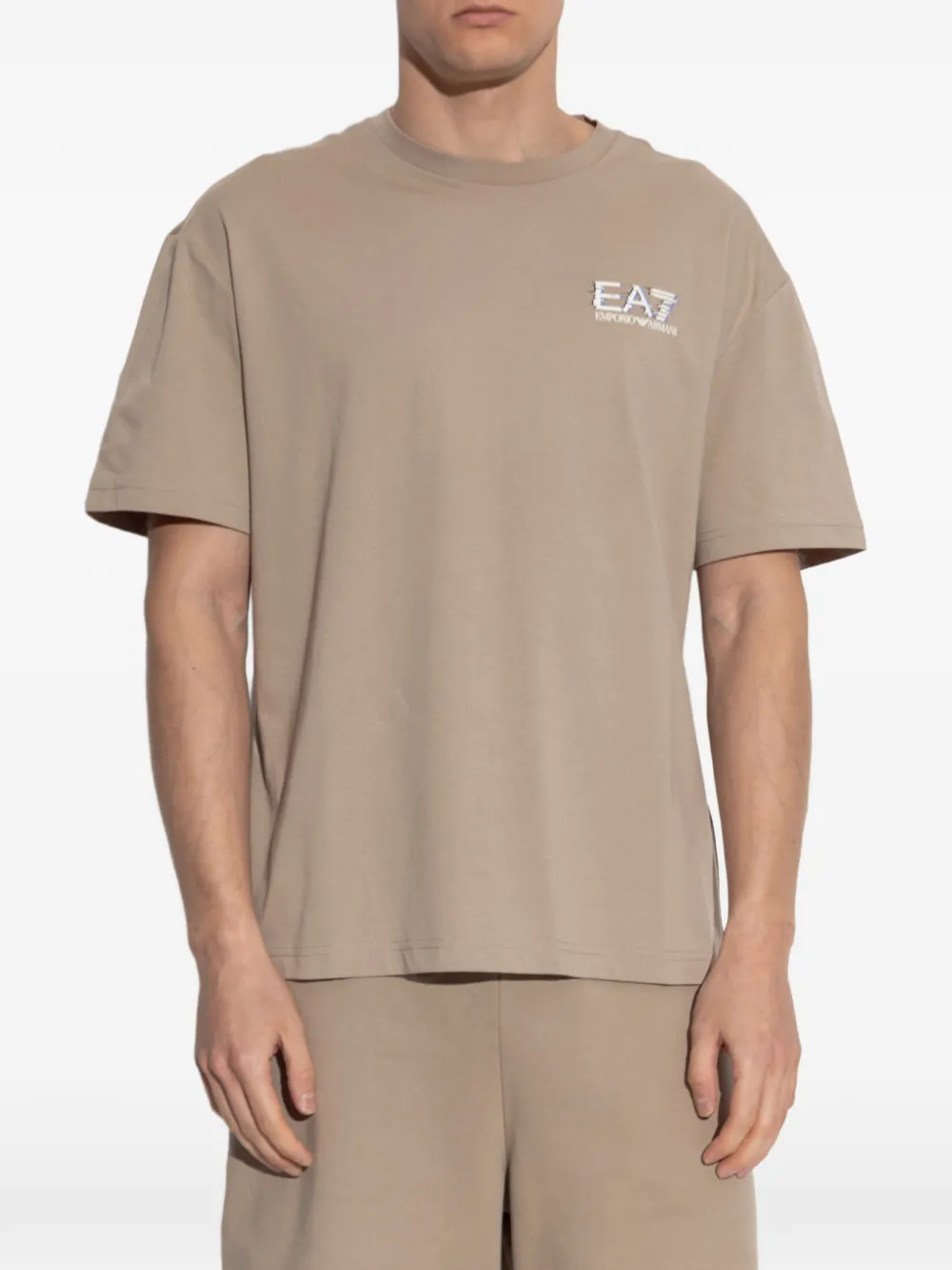 Ea7 Emporio Armani T-shirt met logo Beige