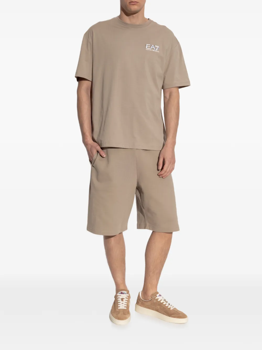 Ea7 Emporio Armani T-shirt met logo Beige