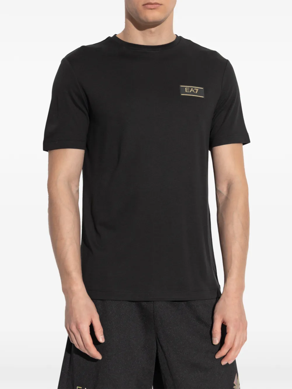 Ea7 Emporio Armani T-shirt met logopatch Zwart