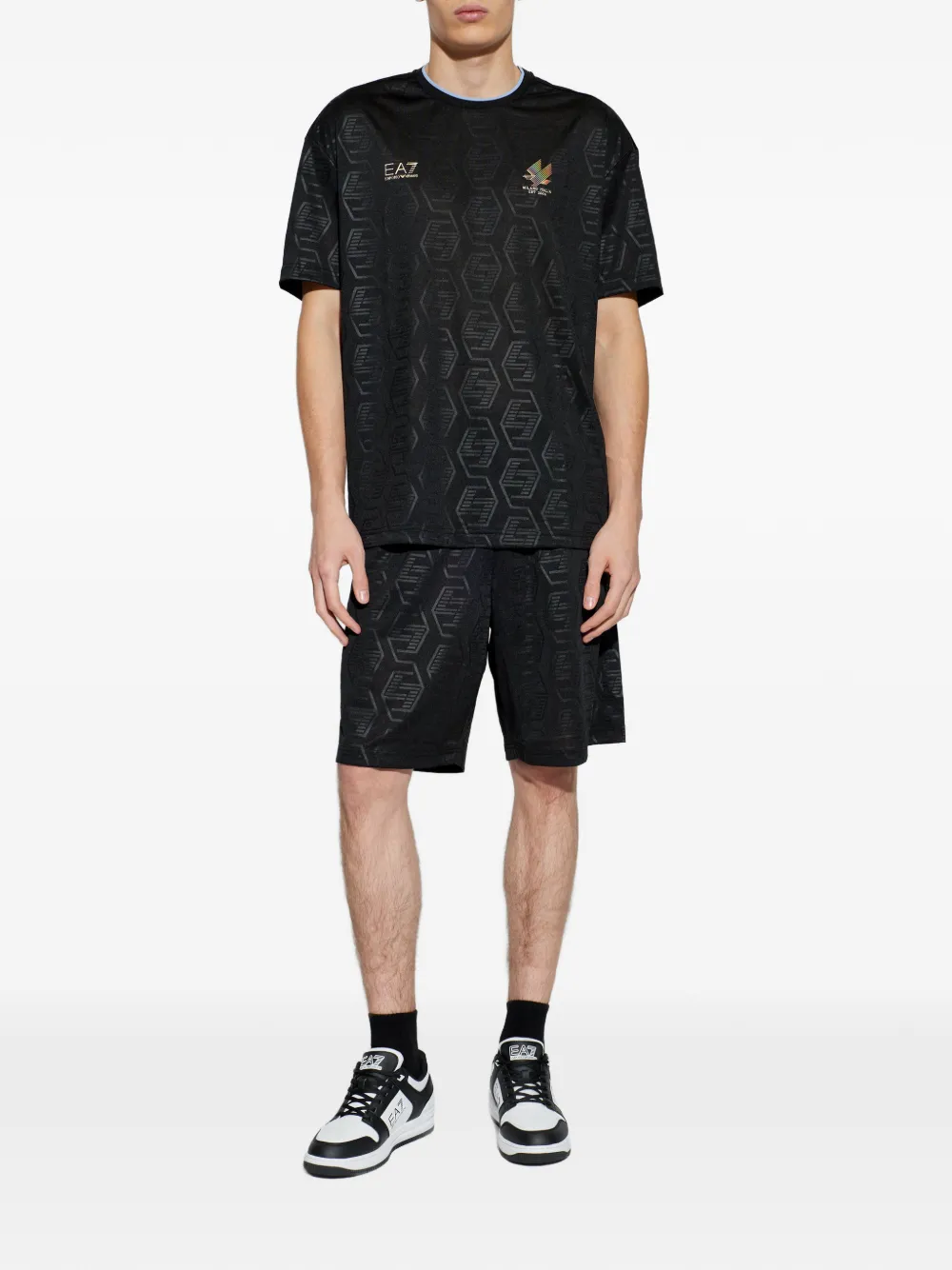 Ea7 Emporio Armani patterned short-sleeve T-shirt (set of two) - Zwart