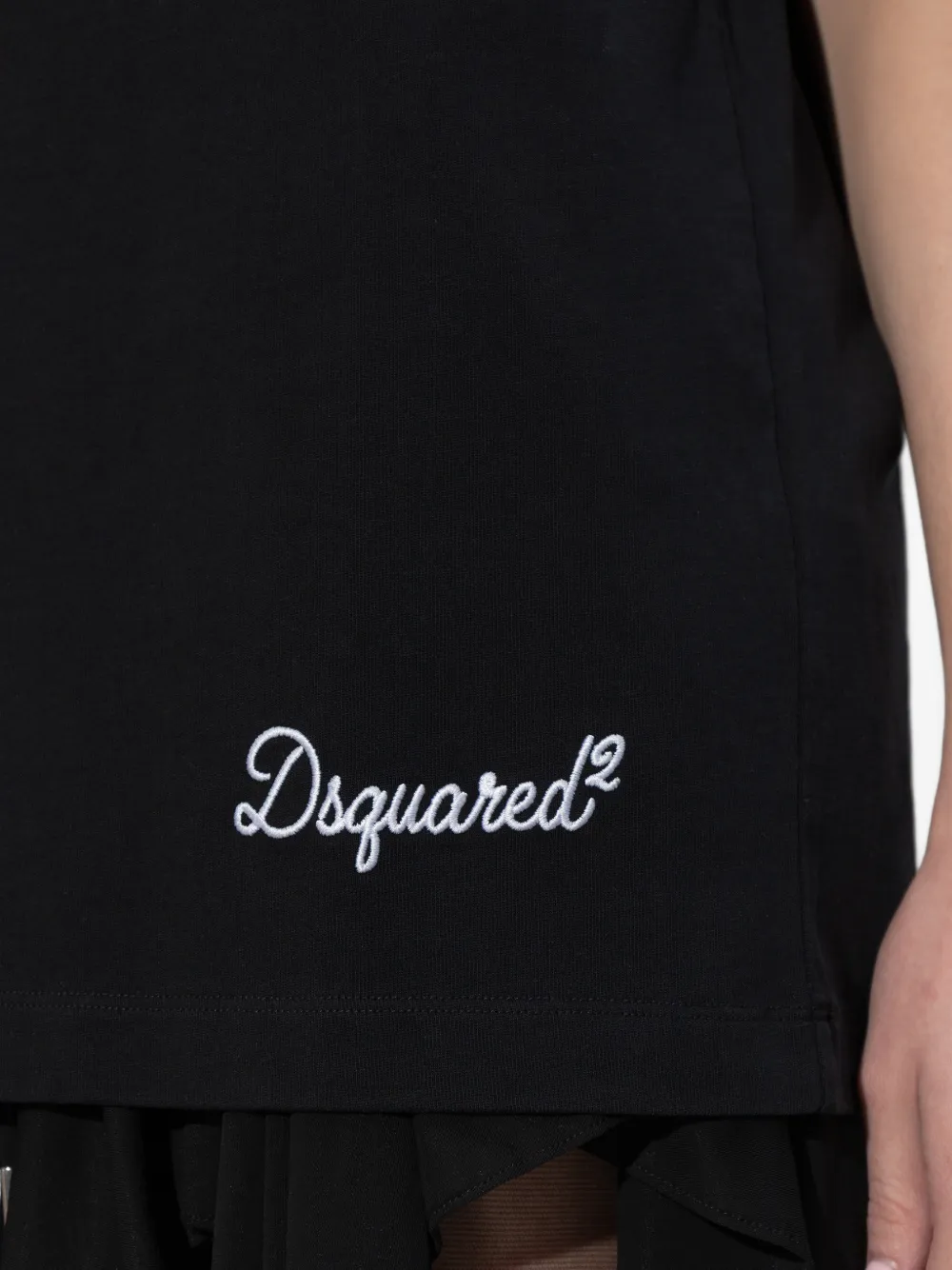 DSQUARED2 T-shirt met korte mouwen en borduurwerk Zwart