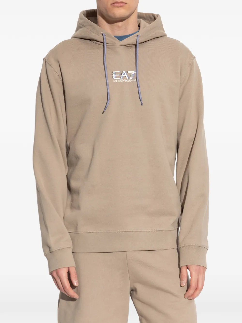 Ea7 Emporio Armani Hoodie met logo Beige