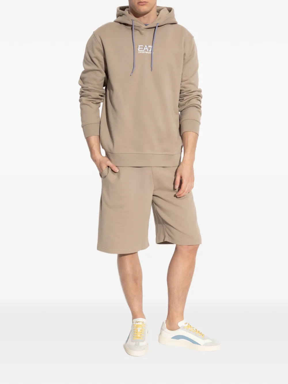 Ea7 Emporio Armani Hoodie met logo Beige