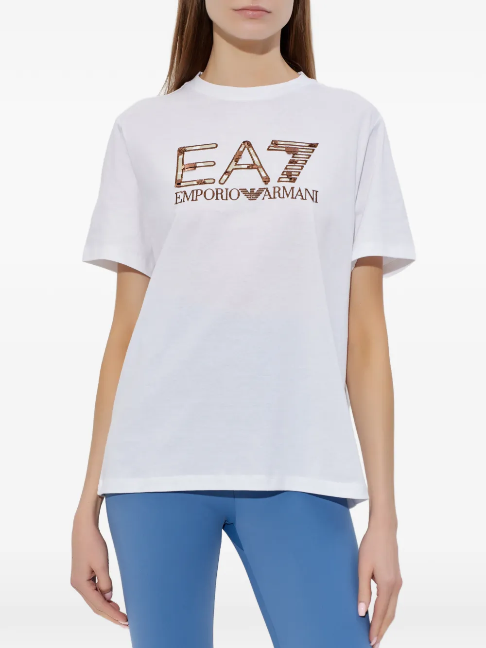 Ea7 Emporio Armani T-shirt met logo Wit