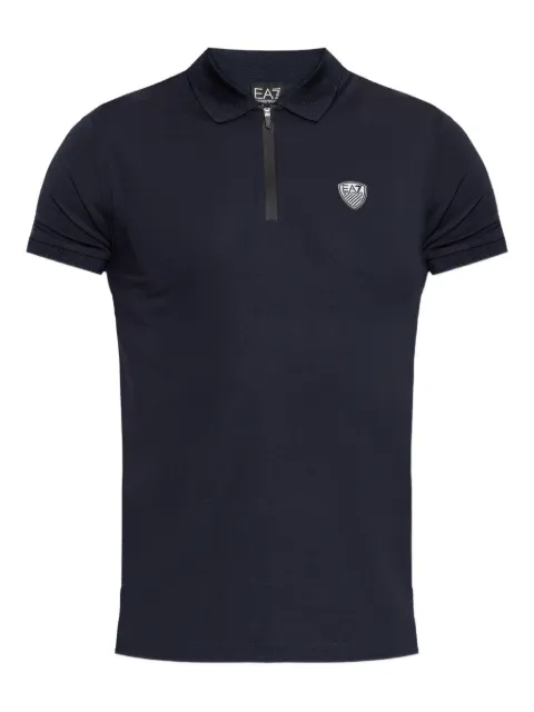 Ea7 Emporio Armani playera tipo polo con logo y cierre