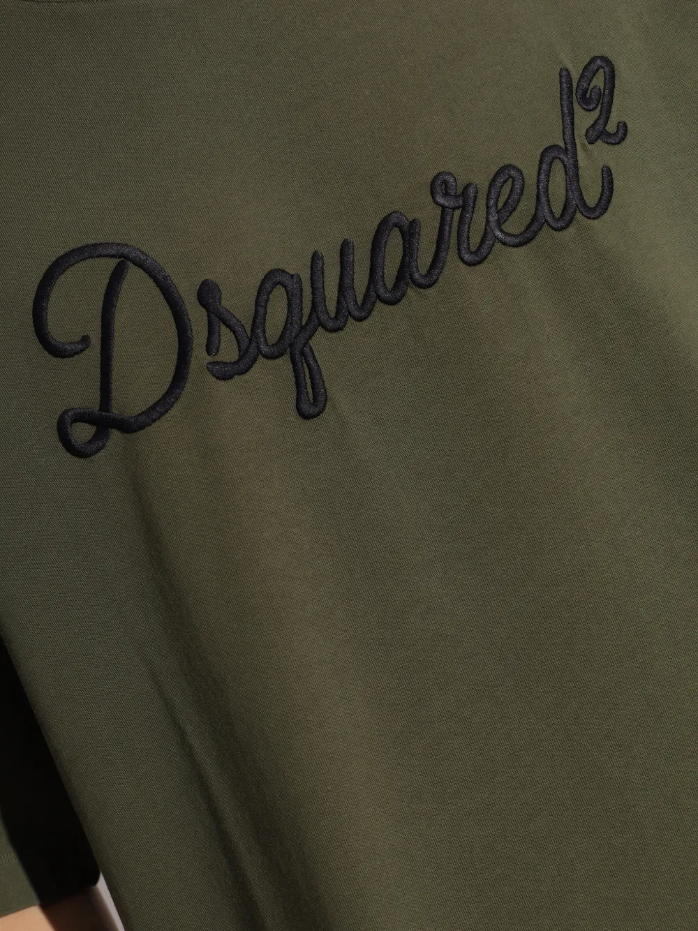 DSQUARED2 Ruimvallend T-shirt met geborduurd logo Groen