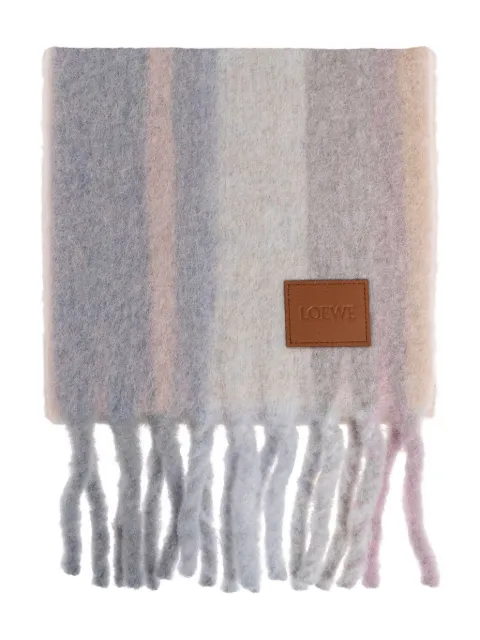 LOEWE fringed stripes scarf