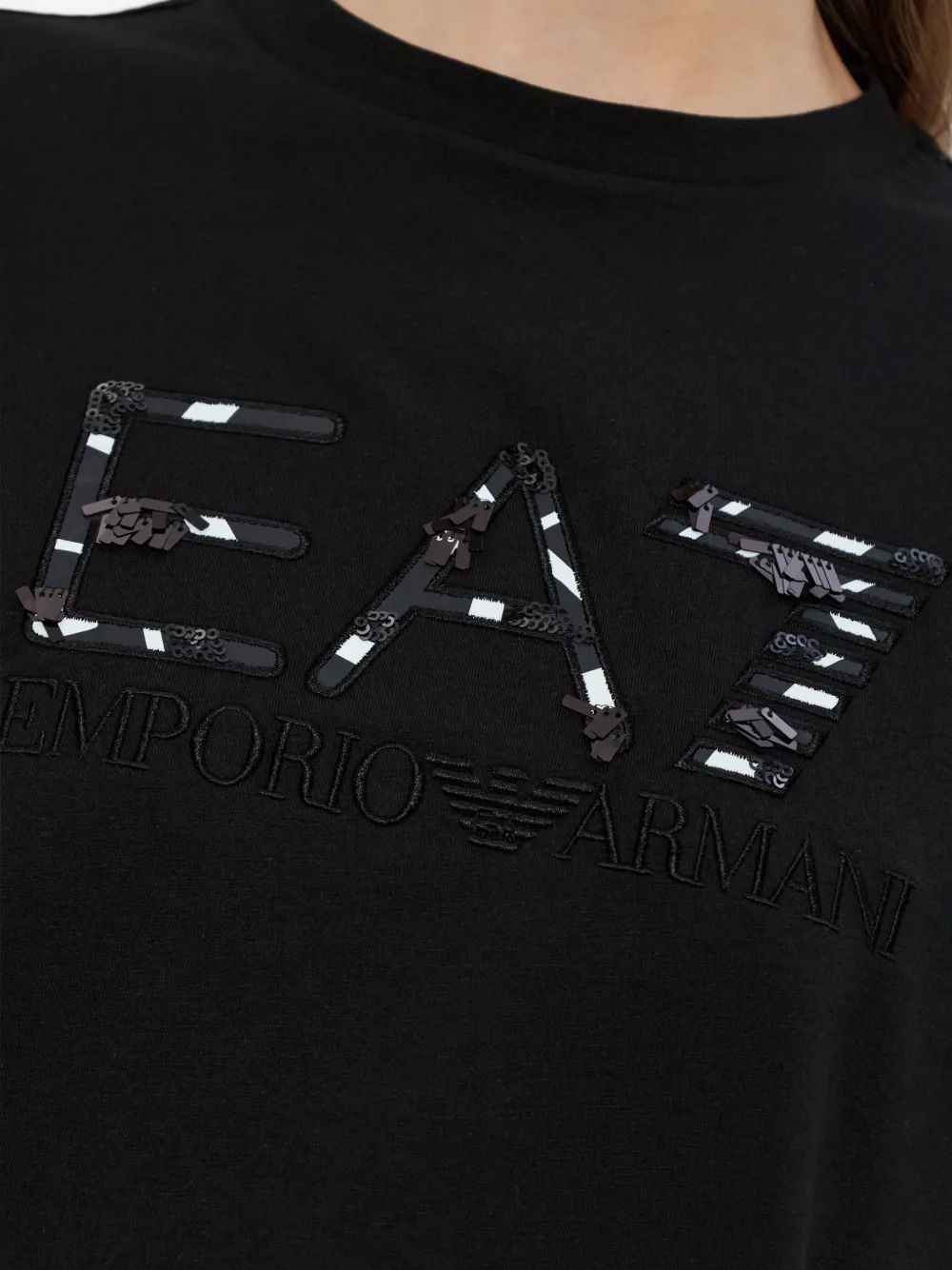 Ea7 Emporio Armani T-shirt met logo Zwart