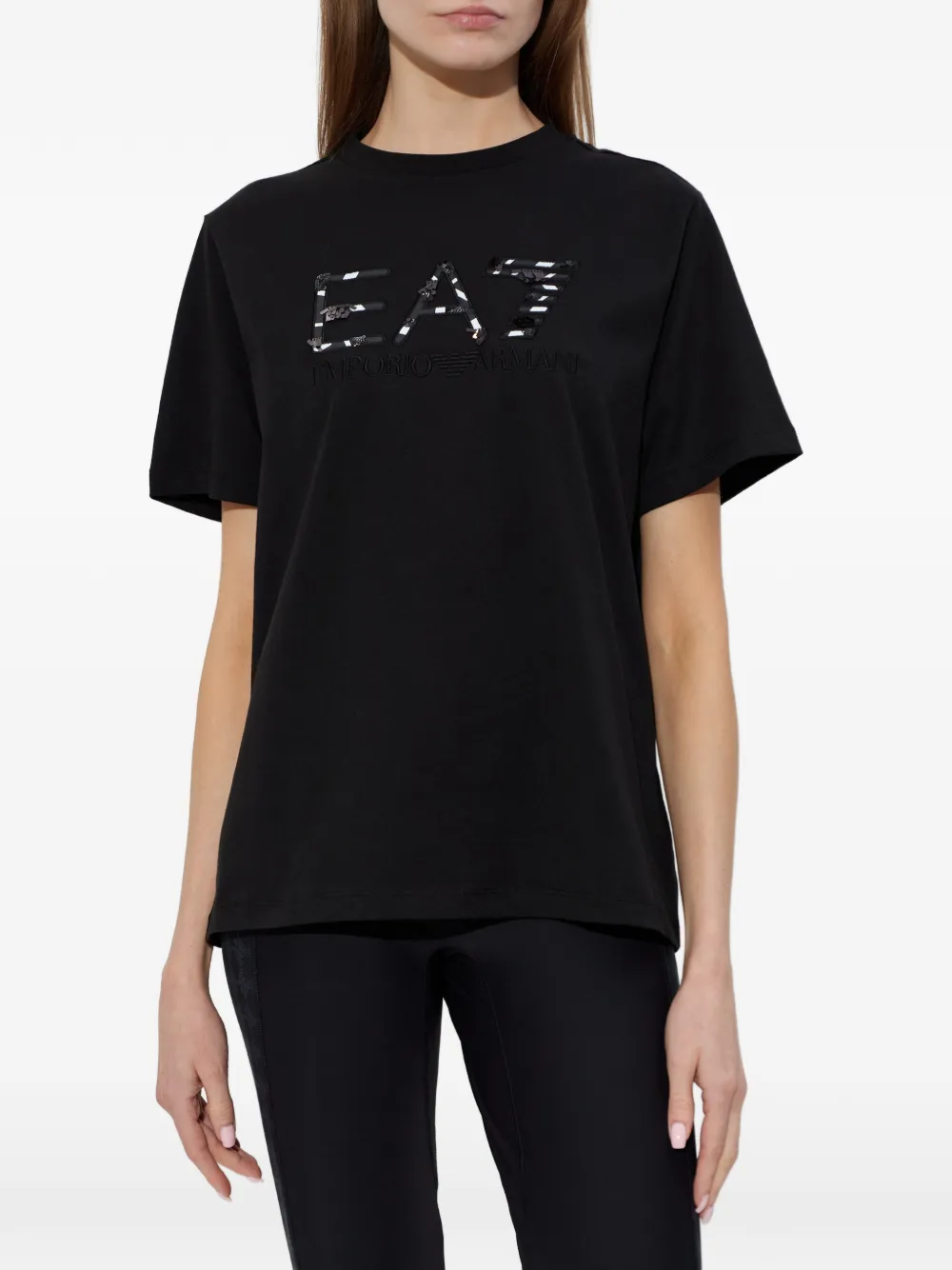 Ea7 Emporio Armani T-shirt met logo Zwart