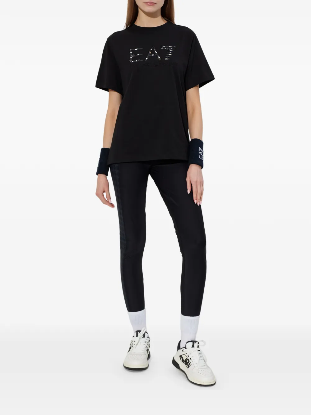 Ea7 Emporio Armani T-shirt met logo Zwart