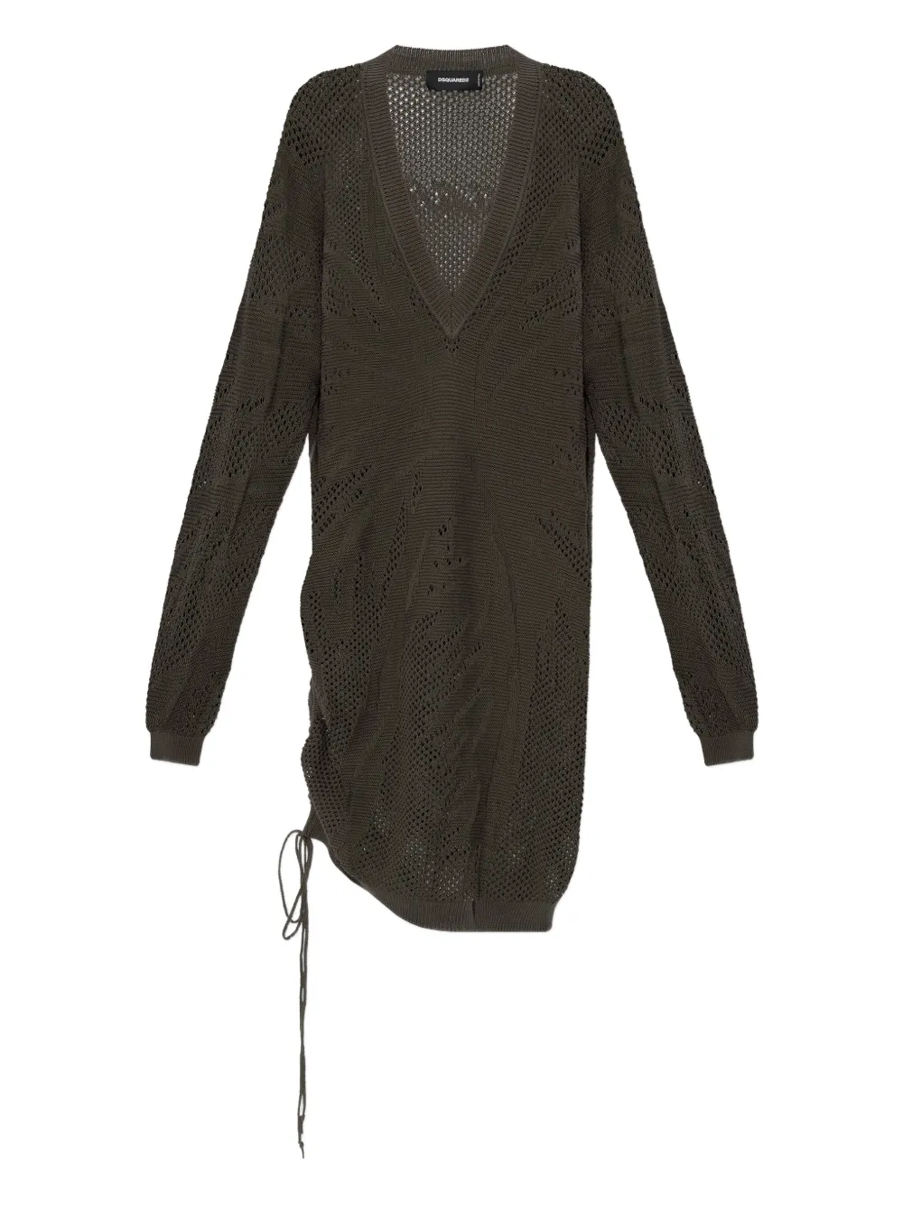 DSQUARED2 V-neck drawstring midi dress | verde | Image 1