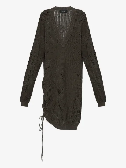 DSQUARED2 V-neck drawstring midi dress