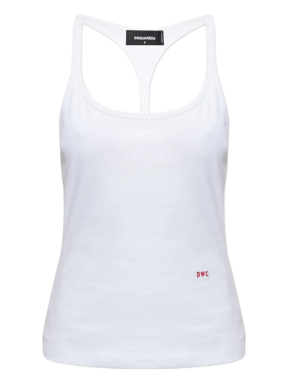 DSQUARED2 embroidered racerback ttank top | White | Image 1