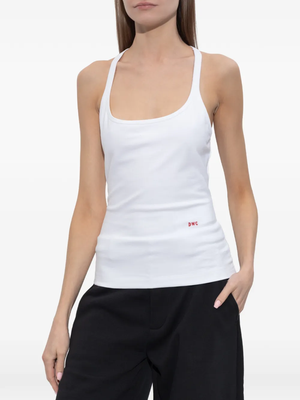  Dsquared2 Embroidered Racerback Ttank Top - White 