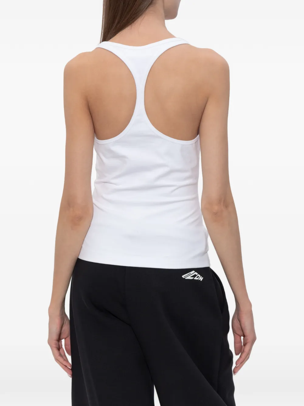 DSQUARED2 Racerback tanktop met borduurwerk en racerback Wit