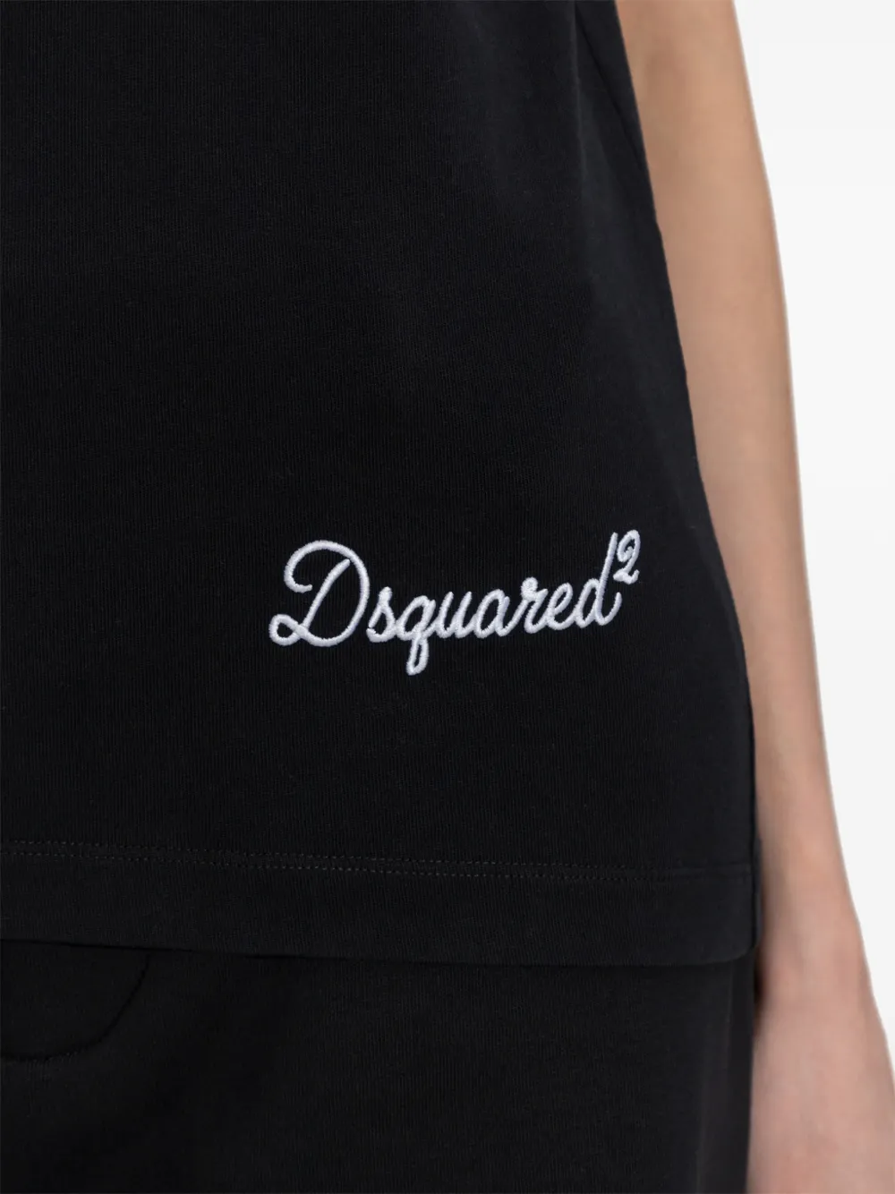 DSQUARED2 T-shirt met geborduurd logo Zwart