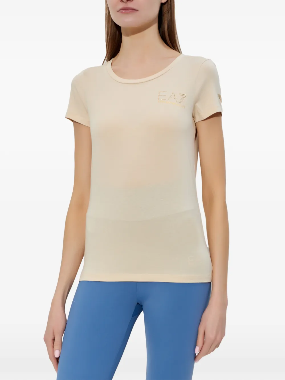 Ea7 Emporio Armani T-shirt met logo Beige