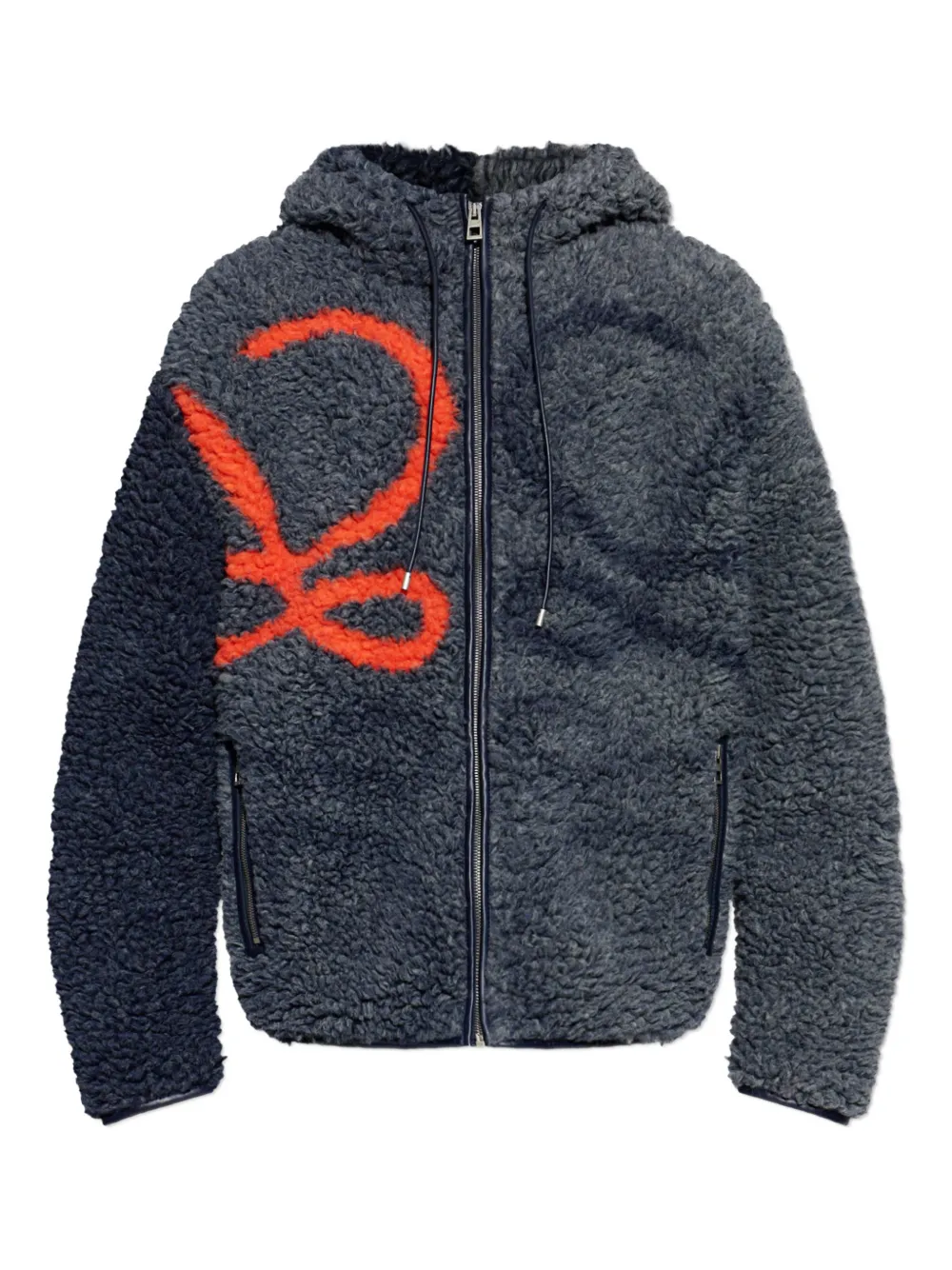 LOEWE zip-up hooded jacket - Grau