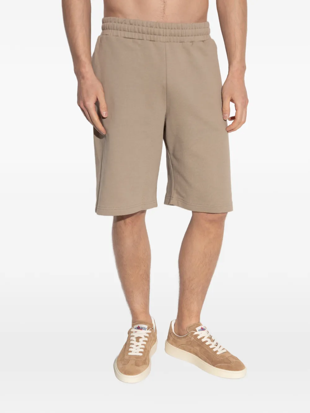 Ea7 Emporio Armani Trainingsshorts met logo Beige