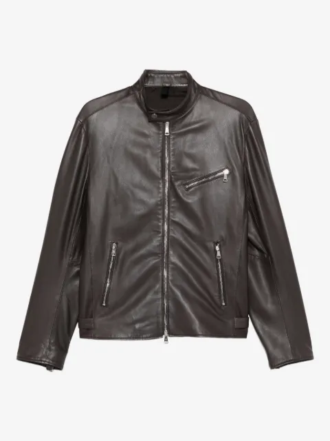 Tagliatore zip-up leather jacket