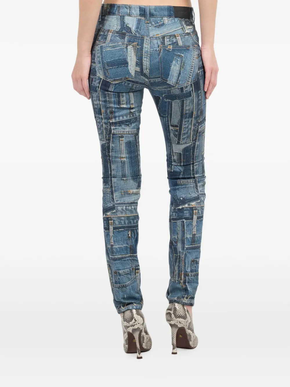 Roberto Cavalli Patchwork Capsule Collection skinny jeans Blauw