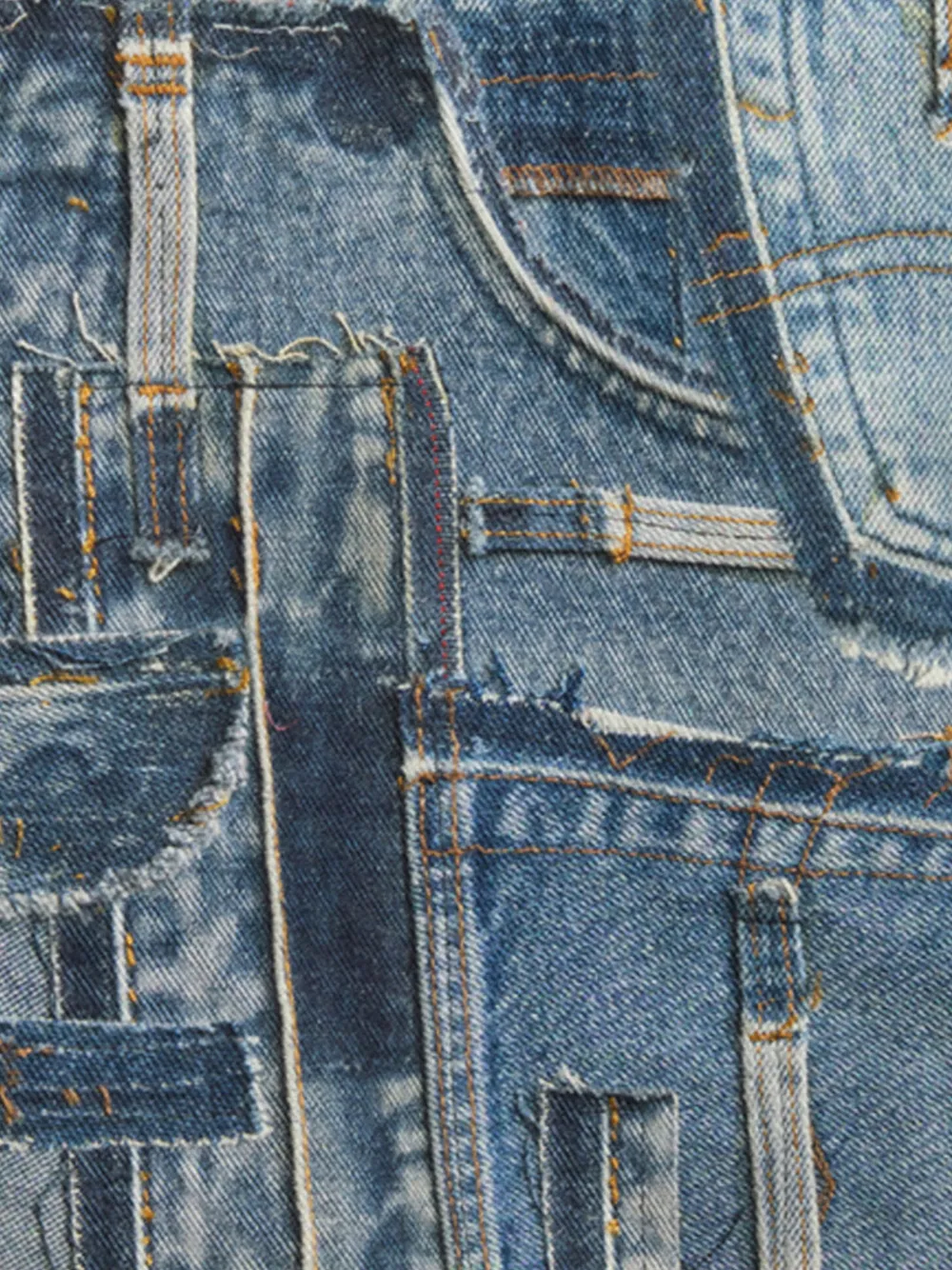 Roberto Cavalli Denim jack met patchwork Blauw