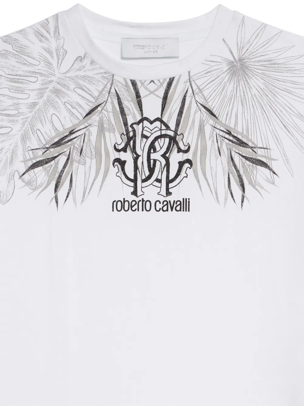 Roberto Cavalli Junior T-shirt met logoprint Wit