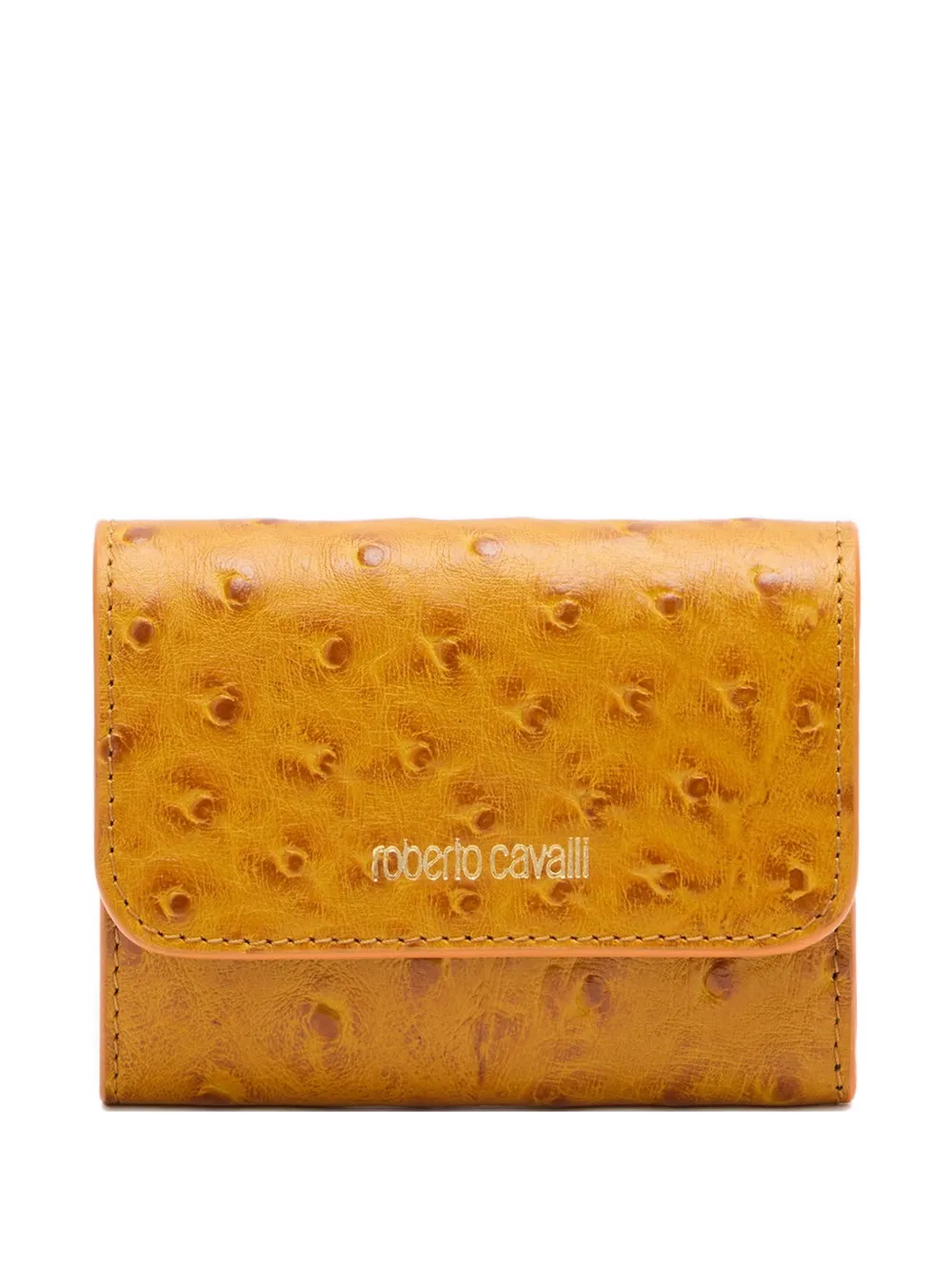 Roberto Cavalli ostrich-effect card holder - Giallo