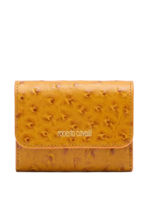 Roberto Cavalli ostrich-effect card holder