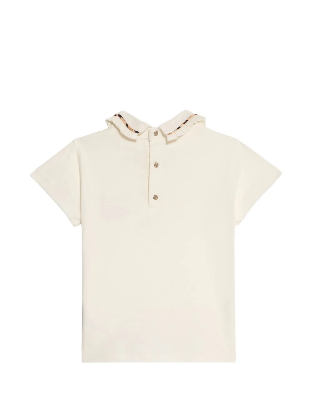 RAY-BAN JUNIOR T-shirt met luipaardafwerking en ruches Beige