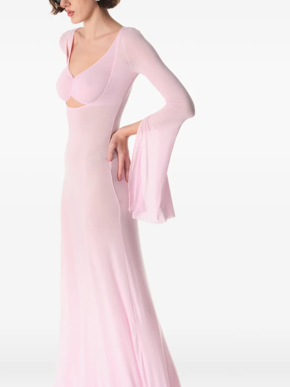 MANURÍ Maxi-jurk met V-hals Roze