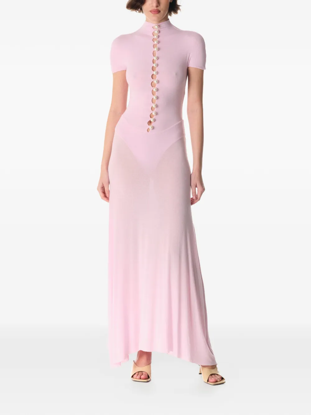MANURÍ button-detail mock-neck maxi dress | Evening Dresses | Image 2