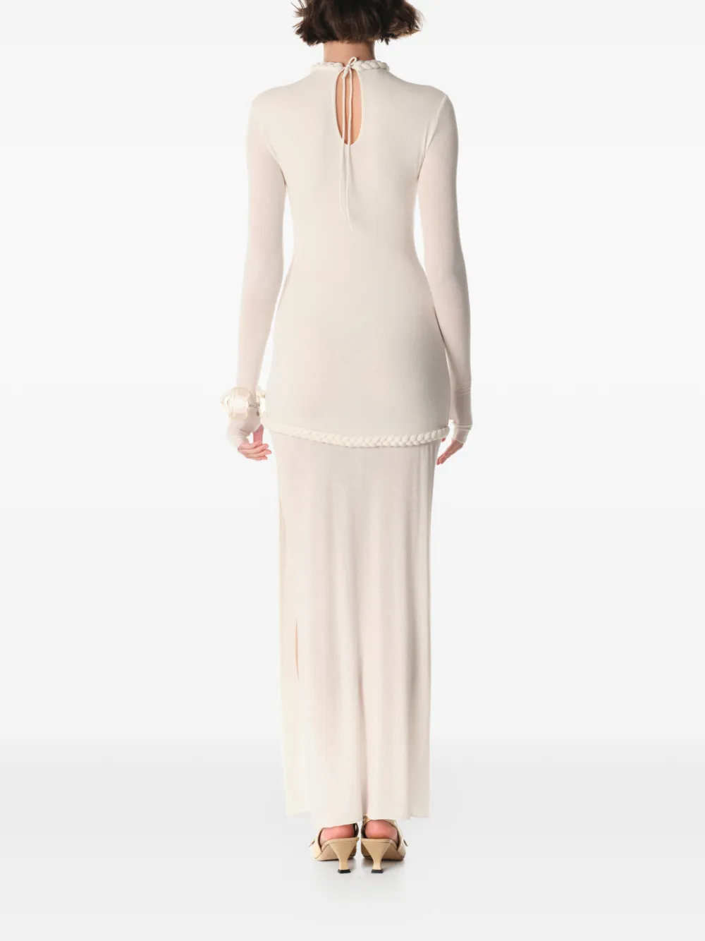  Manurí Nora Braided-trim Maxi Dress - Neutrals 