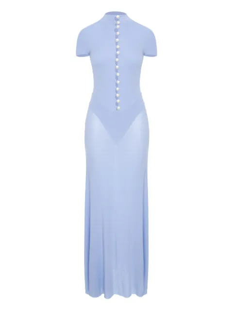 MANURÍ vestido largo con detalle de perlas