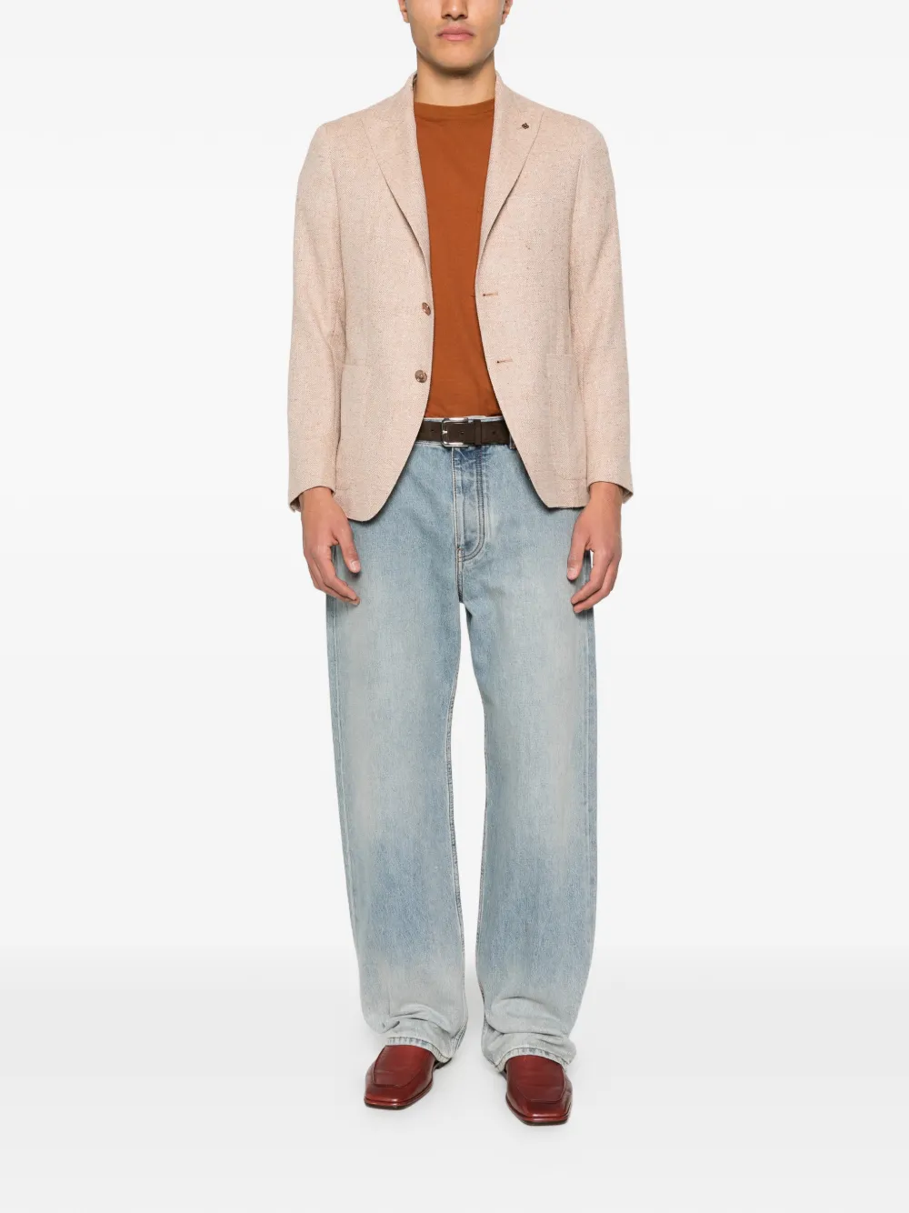 Tagliatore Blazer met enkele rij knopen Beige