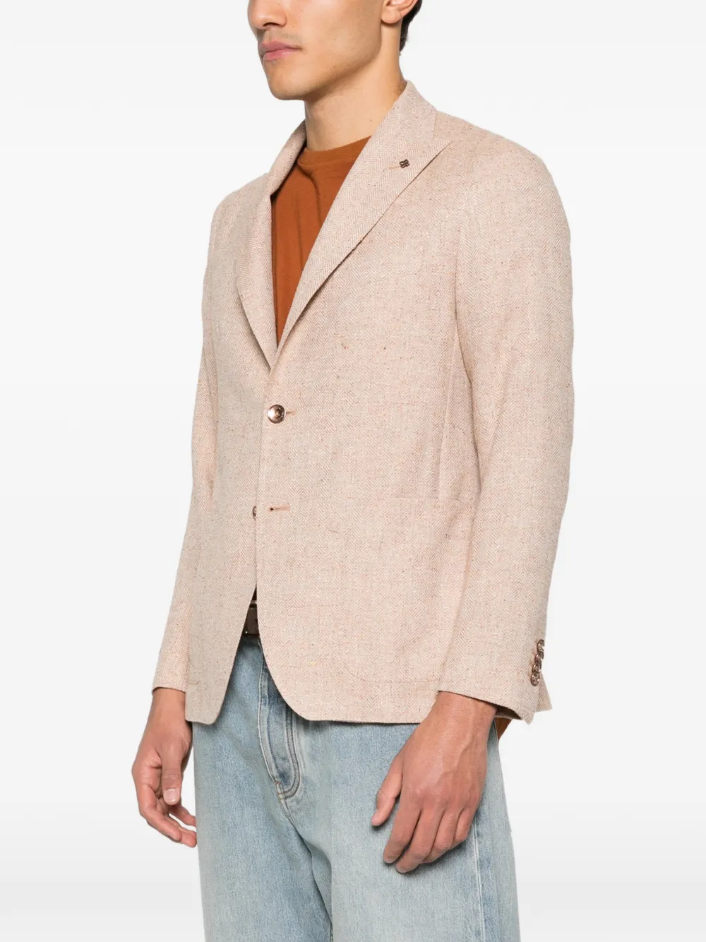 Tagliatore Blazer met enkele rij knopen Beige