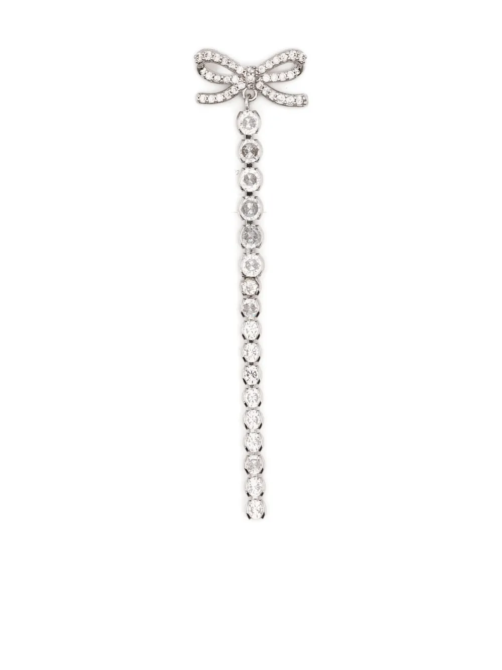 Self-Portrait bow-embellished drop earrings - Argento