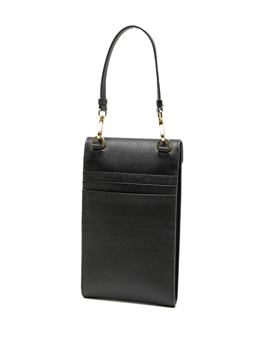 Pre-owned Prada 2013-2025 Mini Saffiano Lux Top Handle Bag Satchel In Black