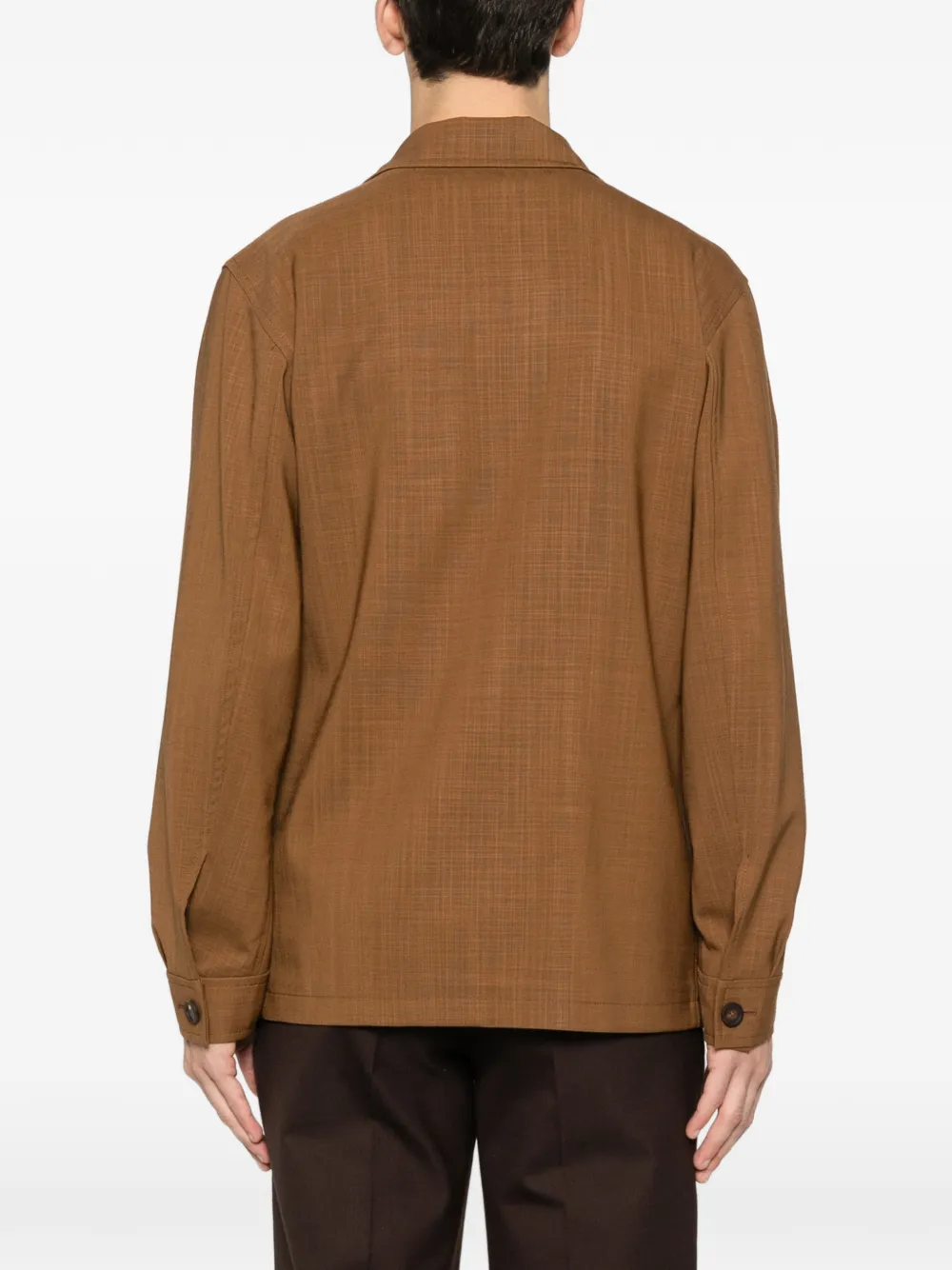 Tagliatore Shirtjack met zak aan de voorzijde Bruin