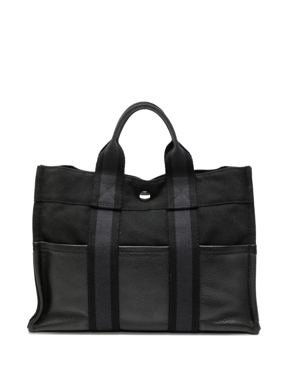 Pre-owned Hermes 1990-2000 Canvas And Leather Fourre Tout Pm Tote Bag In Blue