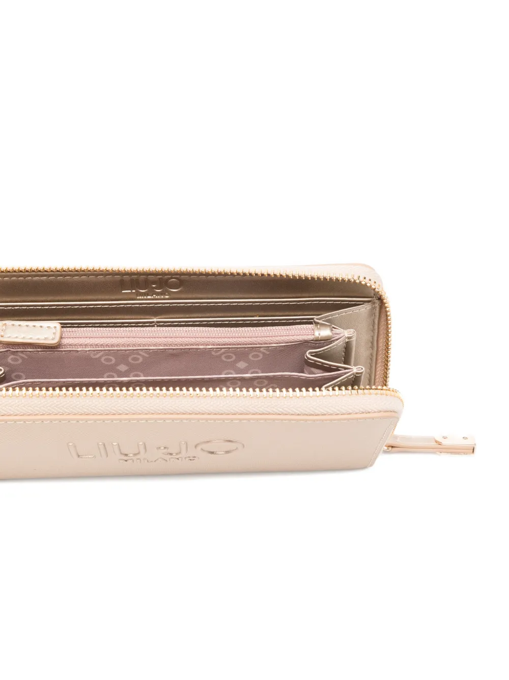  Liu Jo Logo-embossed Zip Wallet - Gold 