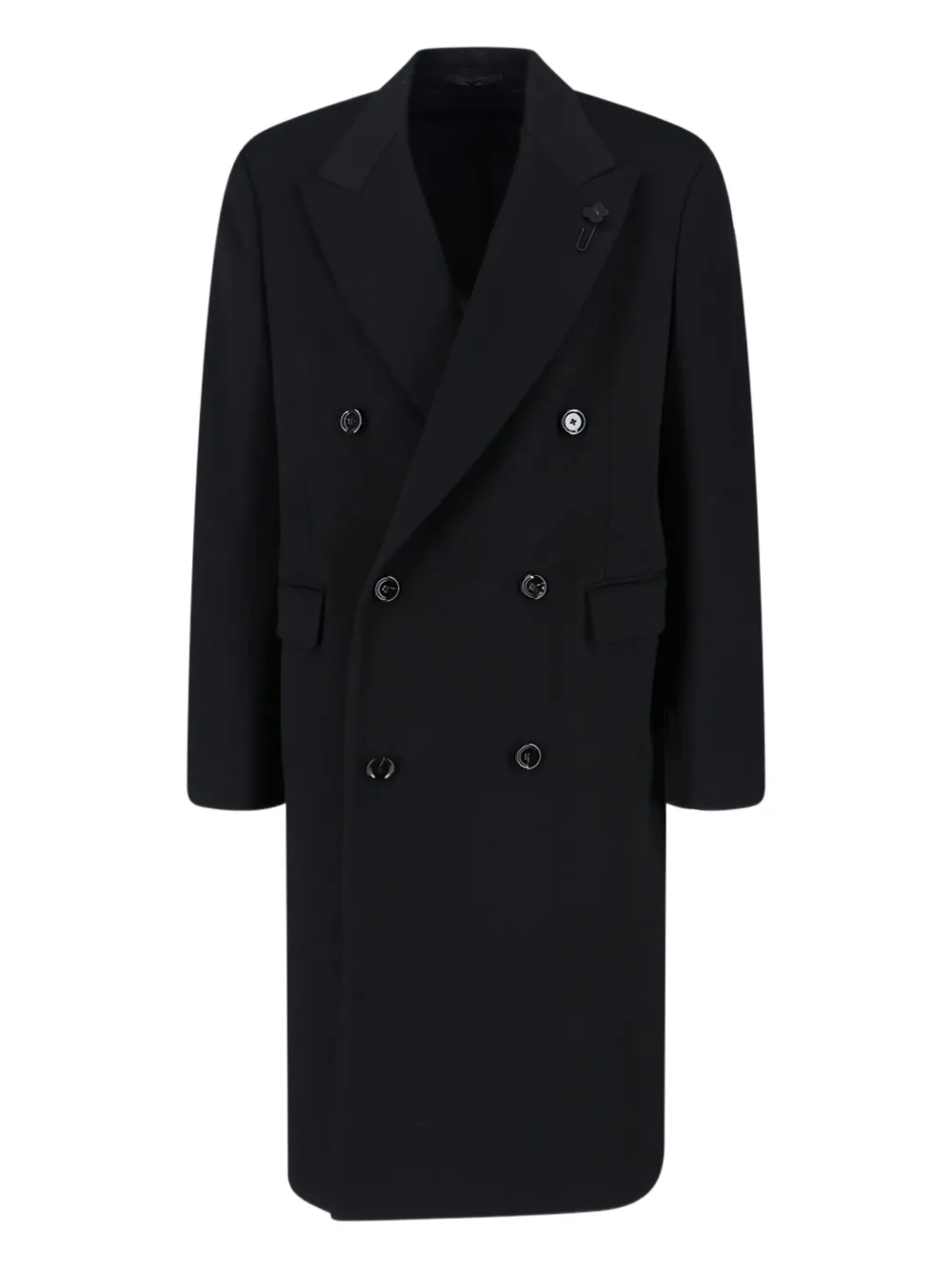 Lardini double-breasted wool coat | Black | Image 1