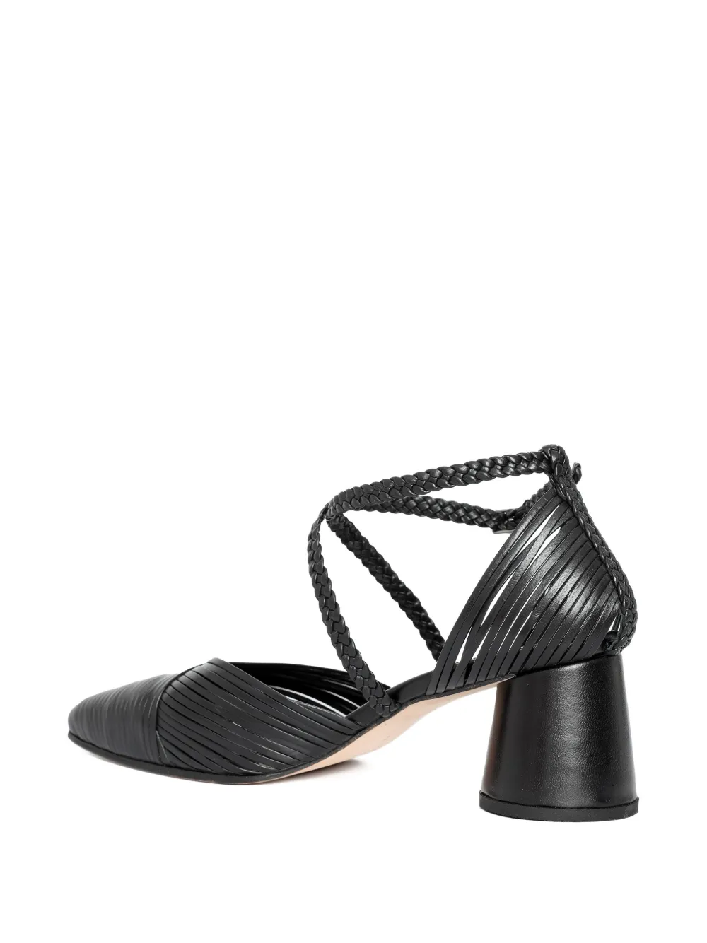 Sarah Chofakian Deux Magot Braided Strap Pumps In Black