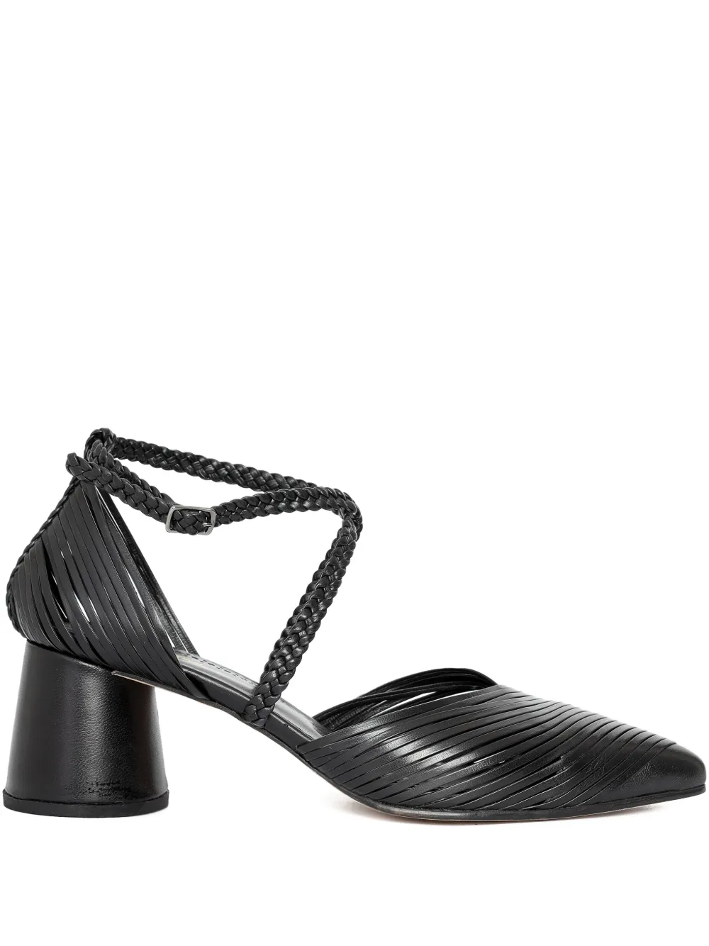 Sarah Chofakian Deux Magot Braided Strap Pumps In Black