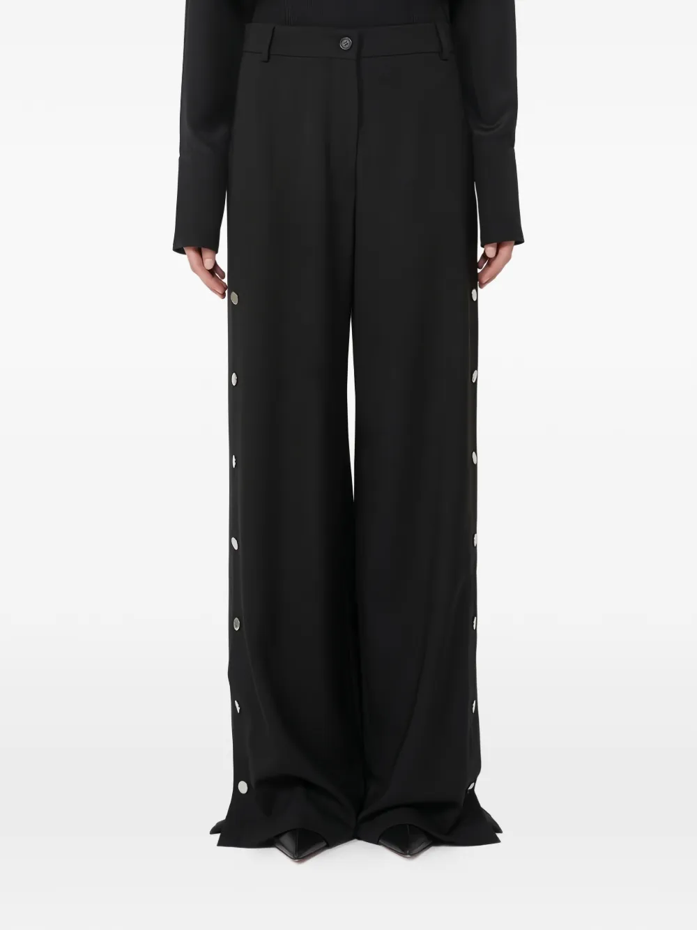 Max Mara Edere Button-embellishment Trousers In Black