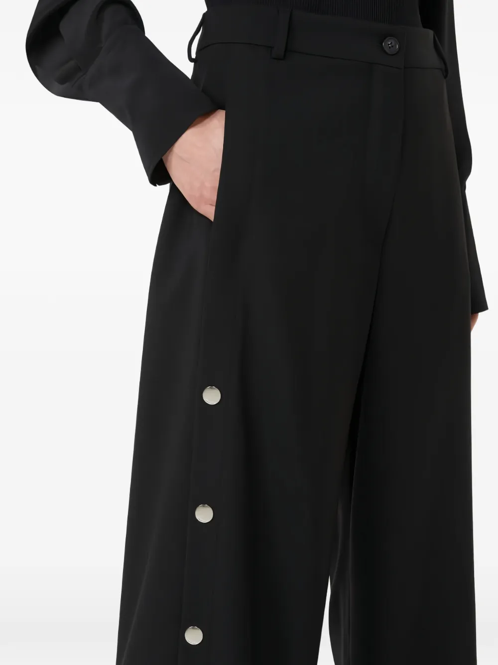 Max Mara Edere Button-embellishment Trousers In Black