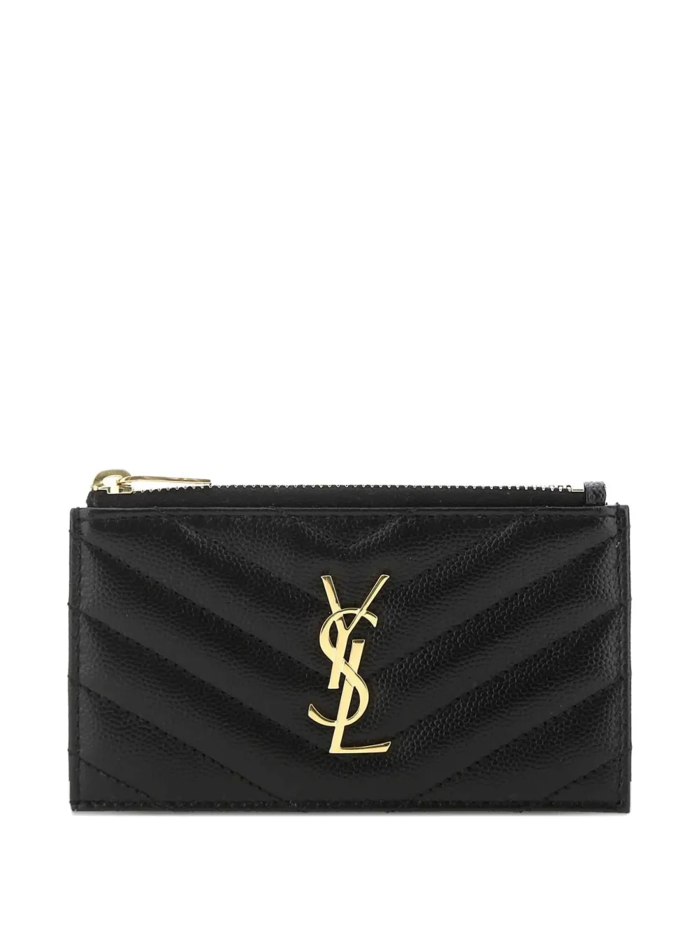 Saint Laurent Cassandre zip card case | Black | Image 1
